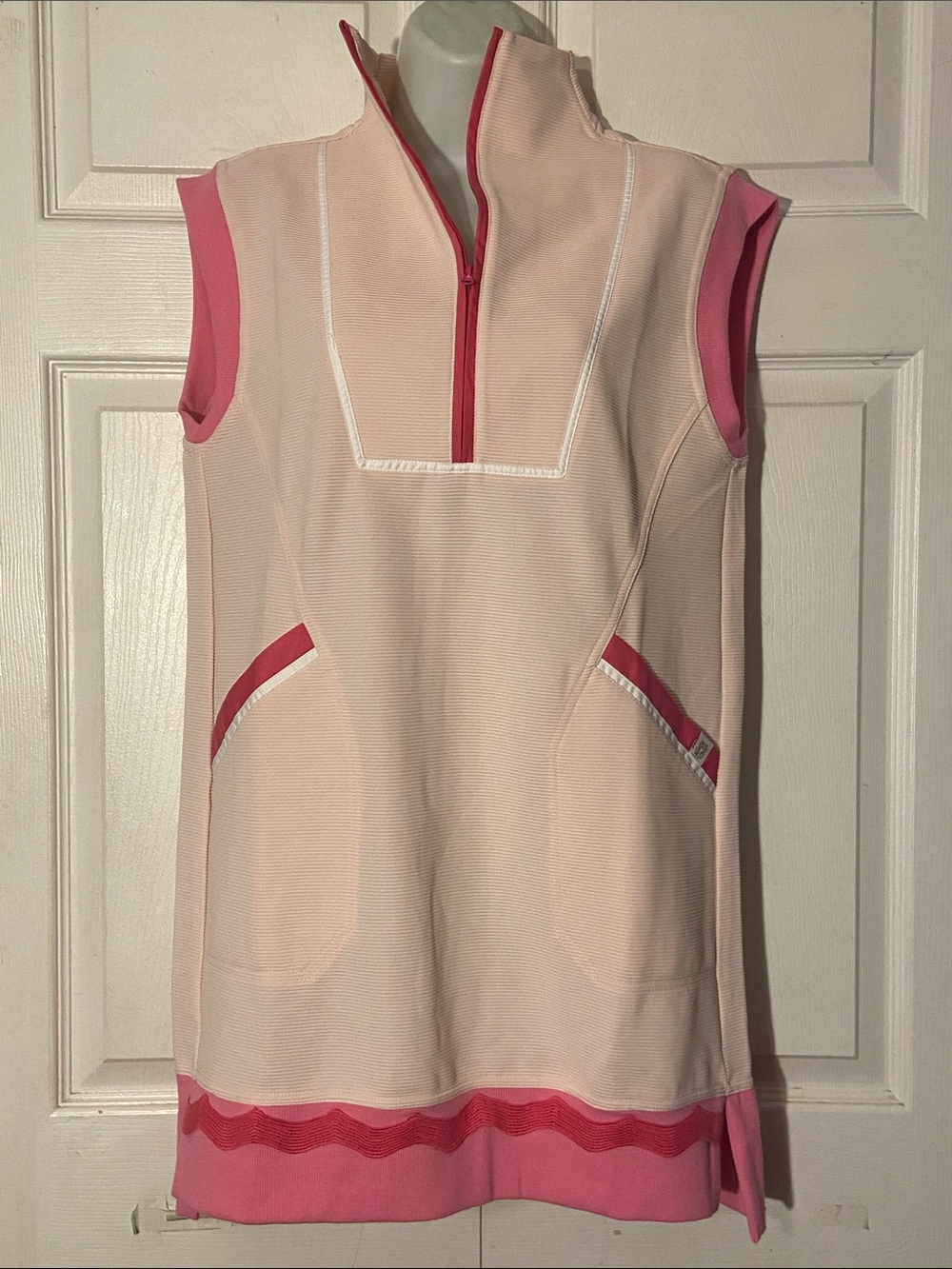 Simply Southern Cream Long Tunic w/ Pink Accents sz S Mini Dress